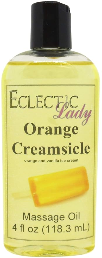 Orange Creamsicle Massage Oil, 4 oz, With Sweet Almond Oil and Jojoba Oil