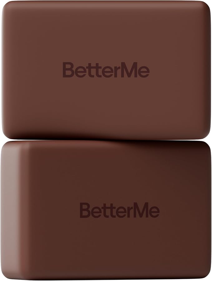 BetterMe Yoga Blocks Set of 2 – High Density Foam Yoga Blocks for Stretching, Pilates & Workouts – Lightweight Non-Slip Exercise Blocks for Flexibility & Balance