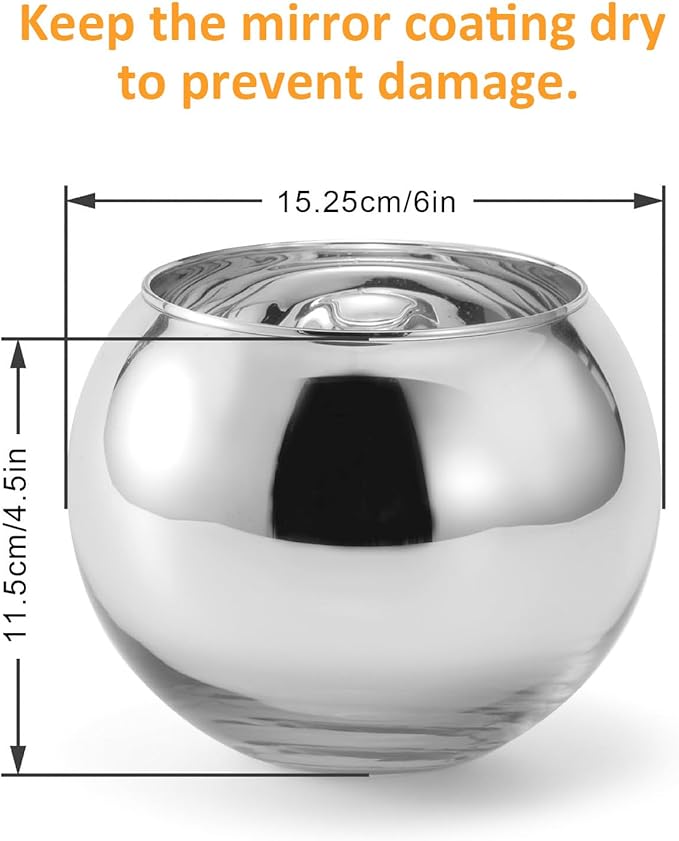 SNDEC Cubicle Accessories, 6'' Glass Candy Dish Desk Mirror to See Behind You, Home Office Aesthetic Table Vases Flower Pot, Cubicle Convex Desk Rearview Mirror Monitor