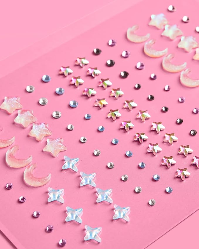 xo, Fetti Celestial Face Eye Gems - 110 pcs. | Astrology Bachelorette Face Stickers, Birthday Rhinestone Accessory, Concert Party Decorations, Zodiac Rave Supplies