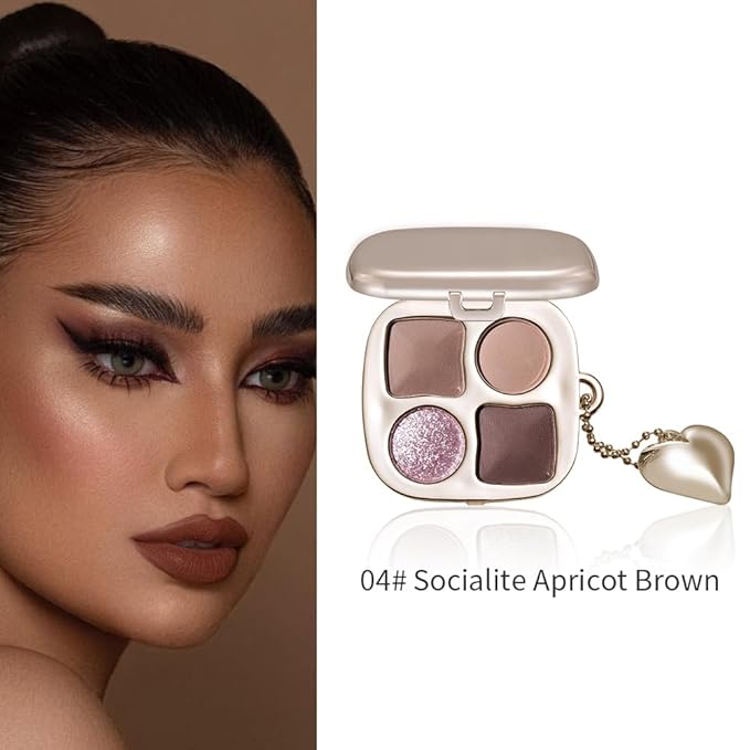 Cool Neutral Eyeshadow Palette with Mirror – Matte & Glitter High Pigment Blendable Long-Lasting Mini Everyday Eye, Mauve Smokey & Purple Contour Makeup Palette, Perfect for Blue, Green & Brown Eyes