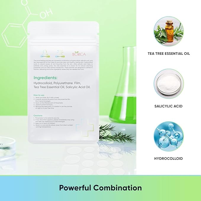 Pimple Patches for Face with Tea Tree Oil - 216 pcs. (2 pack) - Hydrocolloid Spot Patches, Pimple Dots, Pimple Stickers