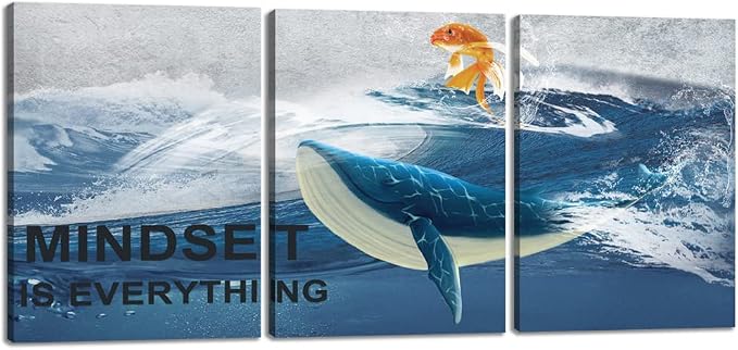 Inspirational Canvas Paintings 3 Panels Motivational Wall Art Inspirational Wall Art Entrepreneur Quotes Artwork Painting Picture for Framed Office Home Decoration Living Room Bedroom 60" W x 28" H