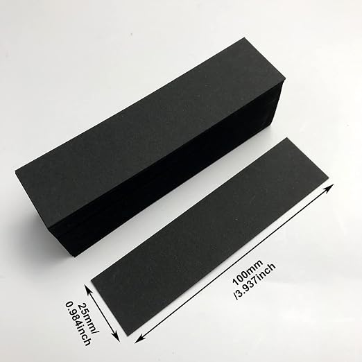 NA Black Perfume Test Paper for Aromatherapy Essential Oil Tester Professional Fragrance Square Shapes Perfume Tester Strips for Aroma Testing with Protector(3.95''X0.98'')