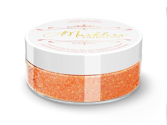 MARBLERS Glitter Mica Powder [Tangerine Jelly] 0.14oz (4g) | Glitter Mica | Highly Pigmented | Non-Toxic, Vegan, Cruelty-Free | Eyeshadow, Body Butter, Nail Polish, Nail Art | Party, Body, Face Makeup