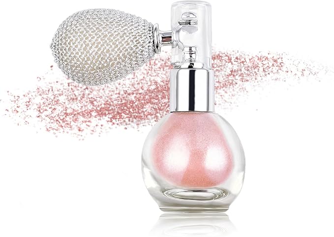 Glitter Spray, Versatile Glitter Spray for Hair and Body Cosmetic, Highlighter Powder for Women, Body Shimmer for Party, Music Festival and Wedding #Pink