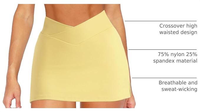 OZICERD High Waisted Golf Skort Tennis Skirt for Women Bodycon Mini Skirt Short Pickleball Athletic Skirt with Shorts