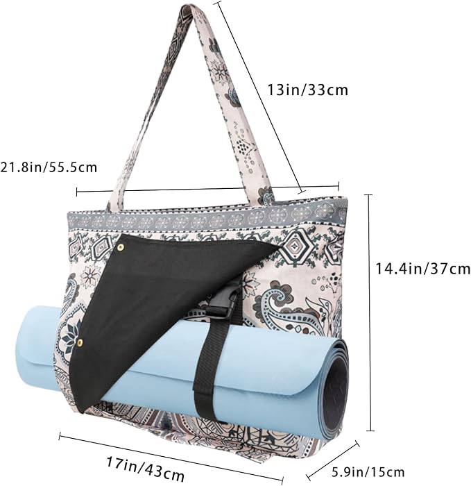 Yoga Mat Bag Yoga Bags and Carriers Fits All Your Stuff Yoga Tote Bag with Zipper Pocket Yoga Mat Carrier Pilates Bag Take in Out Mat Easily