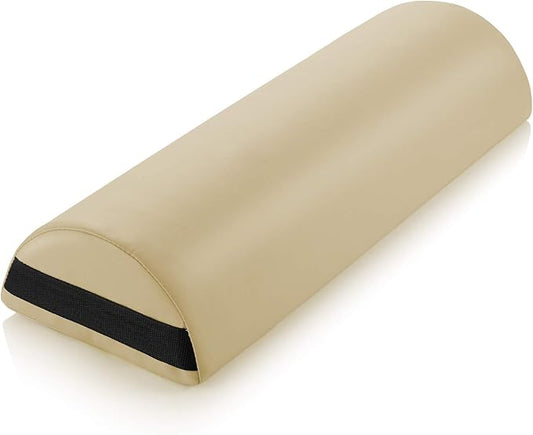 Saloniture Jumbo Half Round Massage Table Bolster Under-Knee Pillow Pad - 26 x 9 x 4.5 Inch - Cream