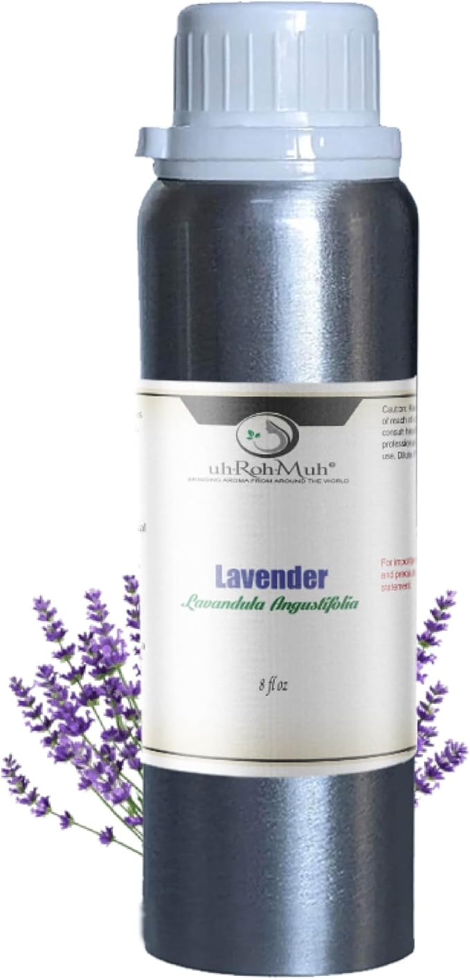 Organic Lavender Essential Oil - Steam Distilled Lavandula Angustifolia, Flower Oil, Premium Floral Aroma Middle Note Oil for Aromatherapy, Skincare, Haircare and DIY Cosmetic Formulations - 8 Fl oz