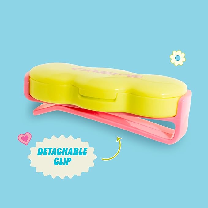 The Crème Shop Shimmer Pop Clip-On Lip Gloss | Korean Makeup, Cute Clip Accessory, Hydrating, Non-Sticky, Shea Butter, Hyaluronic Acid, Vitamine E- Cosmic Dream