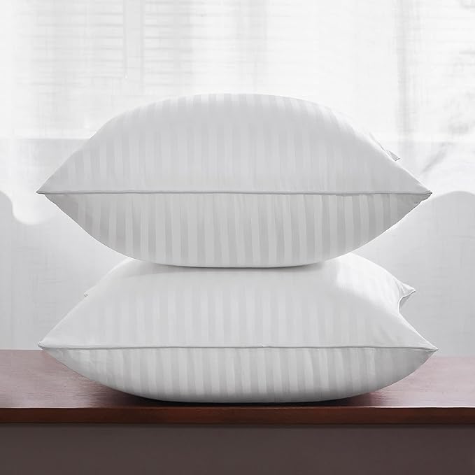 Oubonun 22 x 22 Throw Pillow Inserts Set of 4 | Firm and Fluffy Decorative Square Pillows for Couch Bed Sofa with Soft Cotton Cover White Cushion with Down Alternative