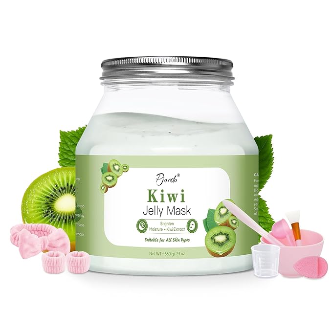 Powder Jelly Mask for Facials Professional, Peel Off Facial Mask for Hydrating & Moisturizing, Hydrojelly Mask for Women Men Skin Care, Home DIY Spa Use for All Skin with Kiwi