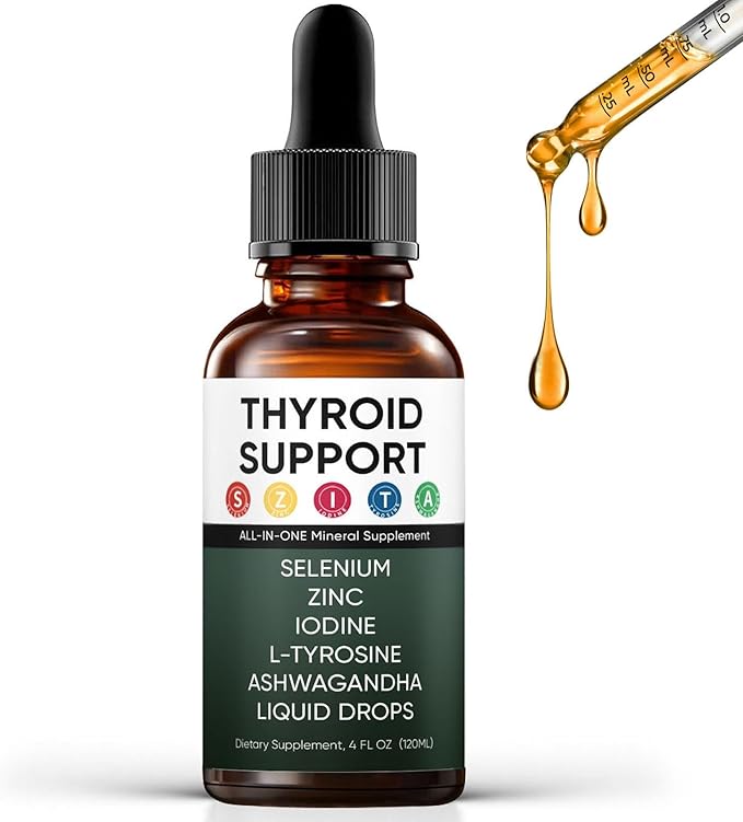 Kindled Thyroid Support Liquid Drops, Actora Thyroid Support Drops with Selenium Zinc Iodine L-Tyrosine Ashwagandha for Hormone Balance - Mood & Energy Supplement - 4 fl. oz. (120mL) (1)
