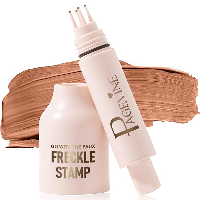 Faux Freckle Stamp Pen, Natural and Lifelike Sunkissed Face Freckle Makeup with Fake Freckles Stain Marker Pen Tool, Waterproof and Quick Dry & Long-Lasting, 02 Medium