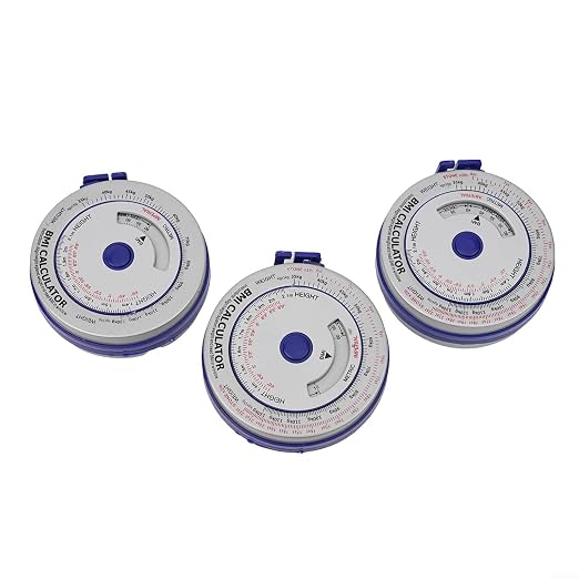 BMI Body Mass Index Tape Measure, Retractable Design with Lock Button, Plastic Material for Diet Fitness Tracking, 150cm/200cm Options(3PCS blue)