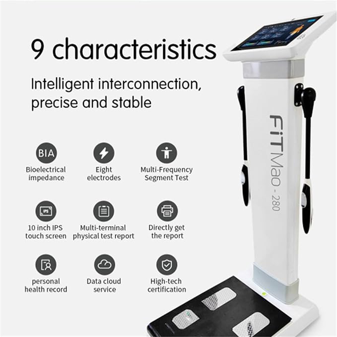 Smart Body Composition Analyzer,10.1 inch HD touch Bioimpedance Analysis Machine,Precise Bioimpedance Measurement for Fat, BMI, Weight & Muscle,for Health Monitoring at Home