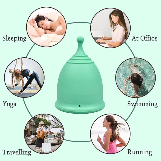 SHORDY Menstrual Cups - Small Reusable Period Cup for Teens & Women (Green) | Light flow, 100% medical grade silicone, 12 hr comfort, Disc & tampon alternative, Feminine care, Copa menstrual para mujer