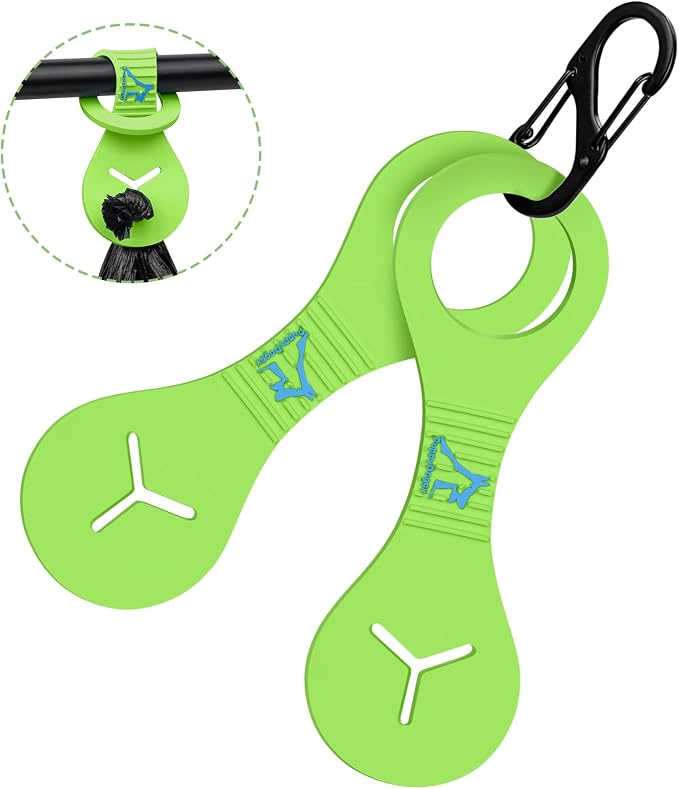 Dog Poop Bag Holder for Leash Waste Bag Carrier Dog Poop Bag Dispenser for Walking Running Bicycle Accessory 2 Pieces (Green)