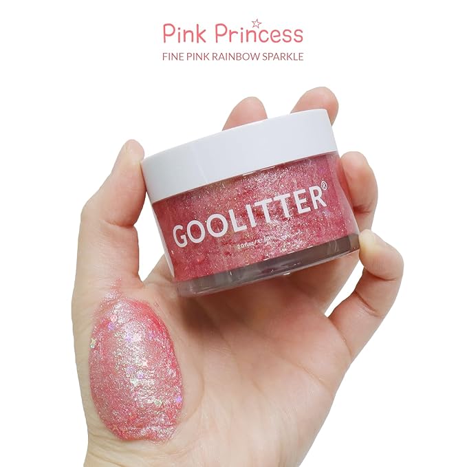 Face, Body & Hair Holographic Pink Glitter Gel [Pink Princess] 2oz (60mL) | Fine | K-Beauty | Halloween, Festival, EDM, Rave, Party, Concert, Costume Makeup | Vegan, Cruelty Free