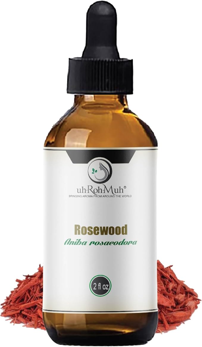 Rosewood Essential Oil (Bois de Rose) 100% Pure Steam Distilled Oil from Aniba rosaeodora Wood – Aromatherapy, Diffuser, Skincare, Massage, DIY Perfumes, Natural Fragrance | Peru | 2 Fl oz