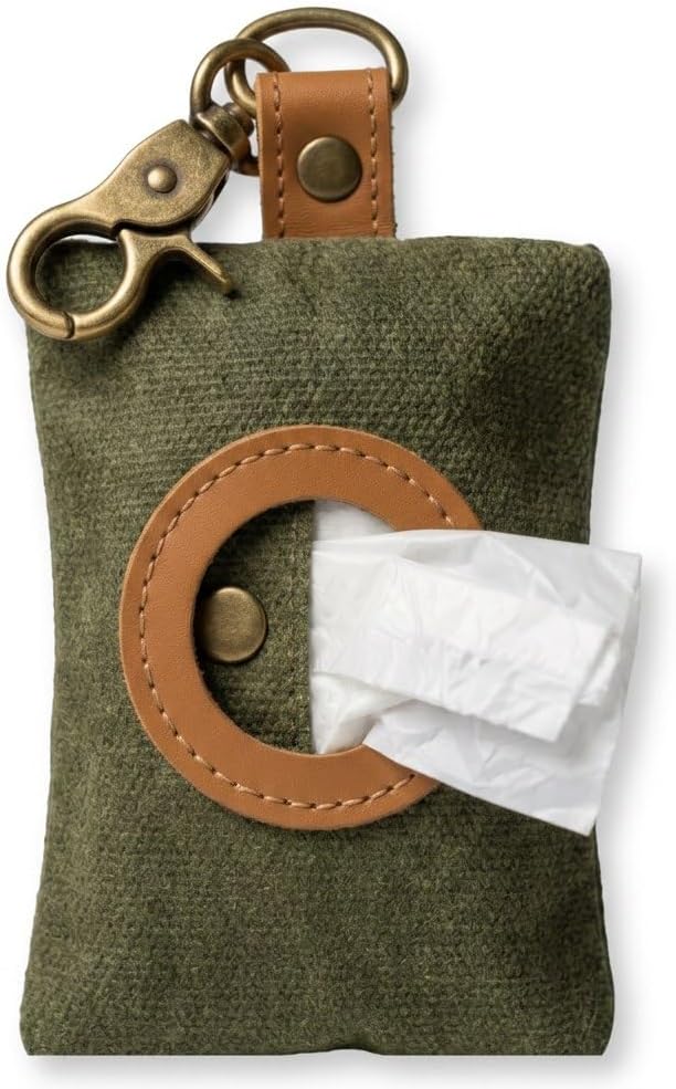 Ecoemanations Waxed Canvas Dog Treat Pouch & Poop Bag Dispenser Set