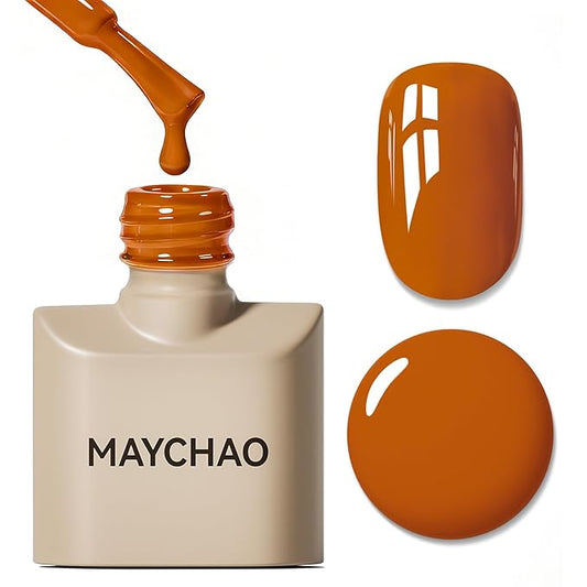 MAYCHAO 15ML Gel Nail Polish 1Pc Fall Pumpkin Gel Polish Soak Off UV LED Orange Nail Polish Nail Art Starter Manicure Salon DIY at Home, 0.5 OZ