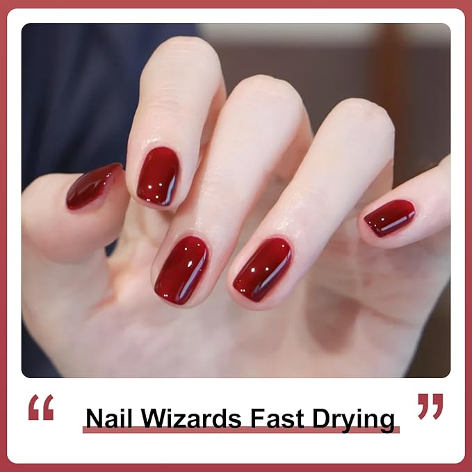 Major Dijit Quick Air Dry Nail Polish Maroon Regular Nail Polish Non UV Gel Hema 0.34 fl oz.