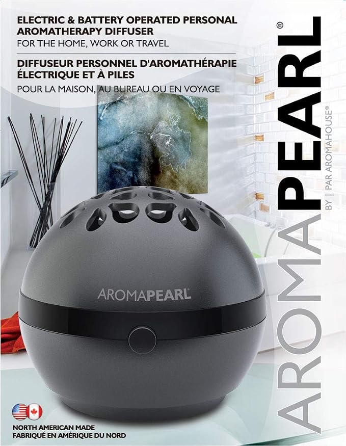 AromaPearl Electric and Battery Operated Personal Aromatherapy Diffuser Great for The Home, Office and for Travel (Black)