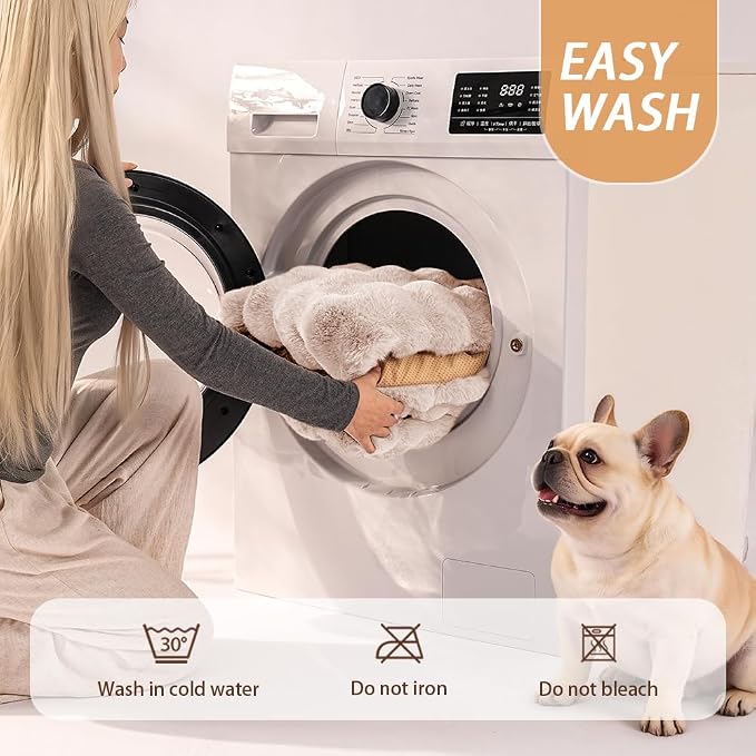 SOMAHE Plush Pet Bed Mat, Machine Washable, Medium 27x20 Milky White | Machine Washable + Non-Slip Paw Bottom: plush pet mat stays fluffy and steadier for large cats and small dogs.