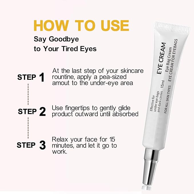 lymznus Caffeine Eye Cream for Dark Circles,Under Eye Cream for Puffiness and Bags,Eye Cream Anti Aging for Men Women Reduce Wrinkles Fine Lines, Suitable for All Skin Types 0.5 fl.oz