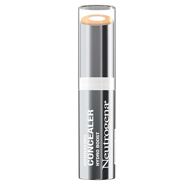 Neutrogena Hydro Boost Hydrating Concealer Stick, Oil-Free, Lightweight Cover-Up Makeup with Hyaluronic Acid Refreshes Dry Skin & Provides Buildable Coverage, 10 Fair, 0.12 Oz