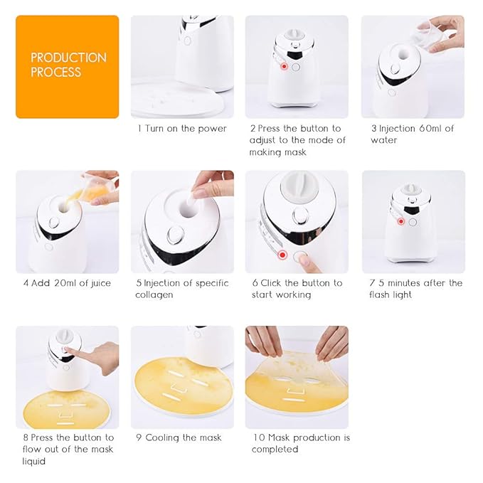 DeMoce Face Mask Maker Machine with 32 Collagen Tablets, Automatic DIY Facial Mask Kit for Home Use, Make Your Own Face Masks & Facial Creams, Beauty Gifts for Women Girls