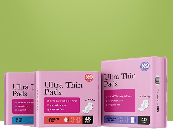 Ultra Thin Pads for Women with Wings, Overnight Period Pads, Lightweight & Discreet Feminine Pads, Nighttime Protection, 120 Count