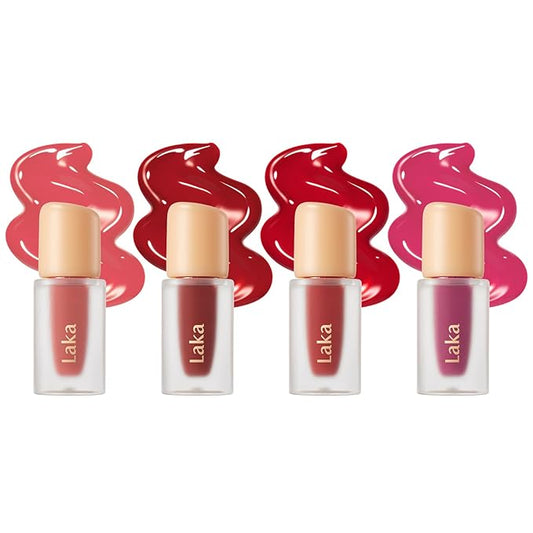Laka Fruity Glam Tint Mini Best Sellers, #101 Joyful, #104 Cherry, #116 Candid, #106 Juicy