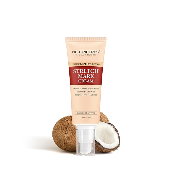 Neutriherbs Stretch Mark Cream, Pregnancy and Weight Fluctuations Skin Care, Belly Cream With Shea Butter and Coconut Oil - 3.88 Oz
