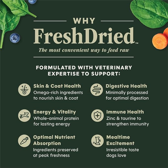Instinct Freeze Dried Meals, Natural Dog Food, Cage-Free Chicken, 3 oz Bag | FreshDried raw, 85% meat & organs, 15% non-GMO vegetables, fruits & other wholesome ingredients, supports overall vitality