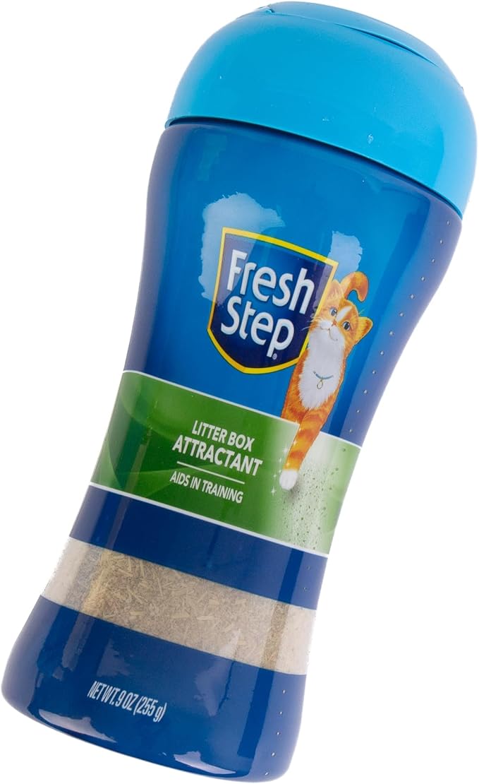 Fresh Step Cat Litter Box Training Attractant Powder, 9 Oz Bottle | All-natural powder, litter box training aid, cats and kittens, attractant formula