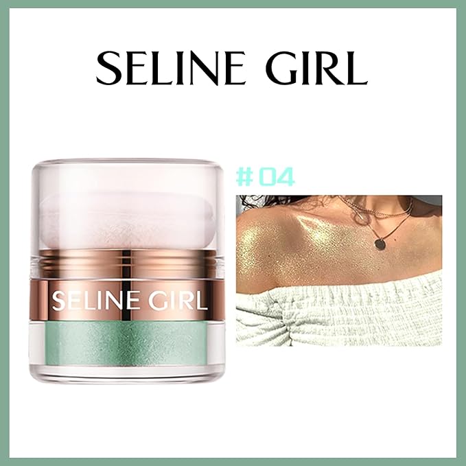 Body Glitter Powder, Face Shimmer Sparkle, Highlight Powder, Multi-Use Body Glitter for Women, Magic Glow Shimmer for Body Face Eyes Makeup #green