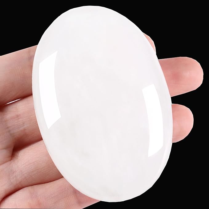 ZHIYUXI 2.4" Clear Quartz Crystals Gemstones Crystals and Stones Crystal Decor Protection Crystals Worry Stone Energy Balancing Therapy Polished Stones Palm Stone Mediation Gifts 1PC