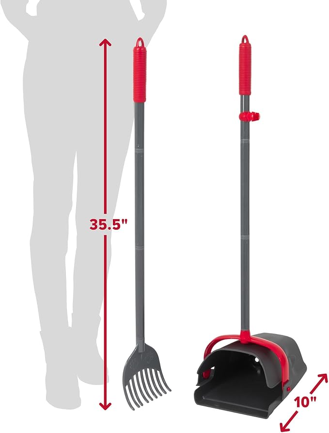 Arm and Hammer Heavy-Duty Dog Pooper Scooper for XL Dogs, Yard Cleanup | Heavy Duty Design Built for XL Dogs and Outdoor Yard Use, Includes an Attached Bag Holder and 2 Waste Bags Included