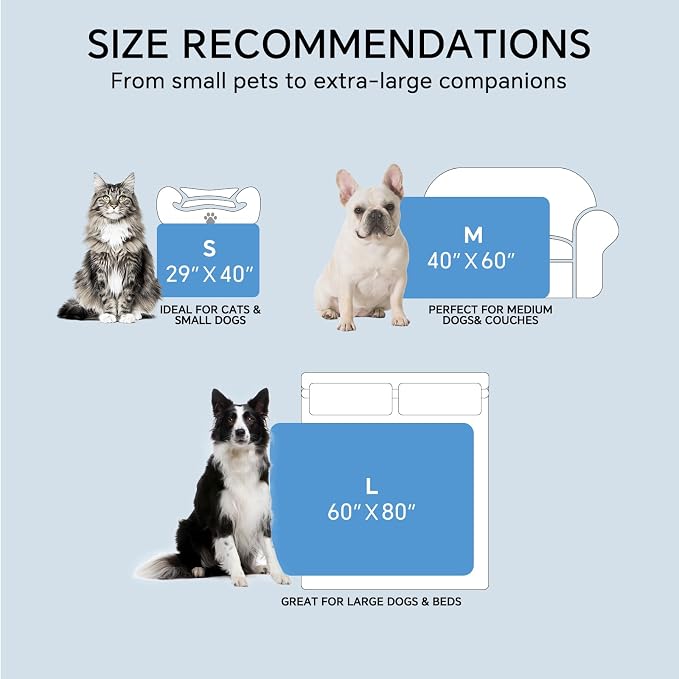Luciphia Q-MAX>0.4 Cooling Dog Blanket Breathable Cold Pet Puppy Blue,40x60 | Silky soft self-cooling; summer calming mat; easy clean washable; lightweight couch protector for dogs, cats, and puppies.