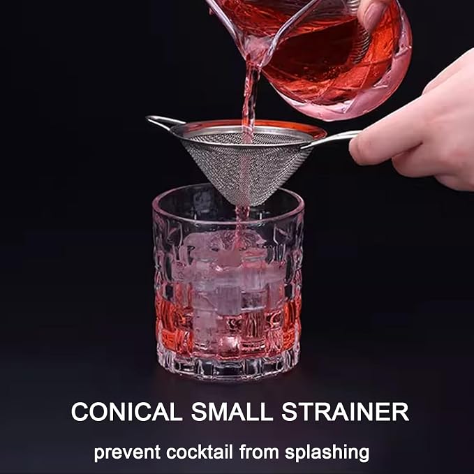 Small Fine Mesh Strainer, Stainless Steel Mini Sieve, Bar Strainer for Cocktail, Juice, Coffee, Tea Strainer for Loose Leaf Tea, Mini Sifter for Matcha, Flour, 1 Pack | 3.15 In Mini Strainer, for Cocktails, Loose Tea, Juice, Fits Most Cups and Mugs