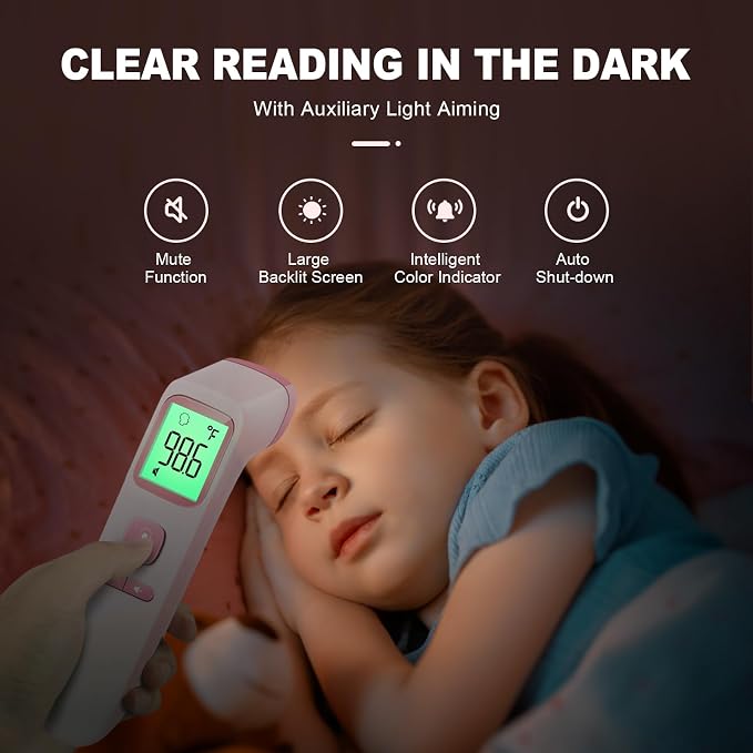 No-Touch Thermometer for Adults and Kids, Digital Accurate Baby Thermometer with Fever Alarm, 1 Second Fast Result, Easy to use, 2 in 1 Mode