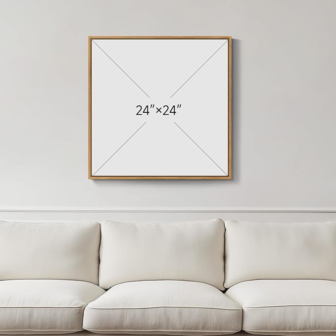 Framed Neutral Organic Abstract Canvas Wall Art for Dining Room, 24x24 In | Earth tone, Canvas prints, Modern pictures, Beige tan gray, Wood frame, Minimalist artwork, Living room, Bedroom wall decor