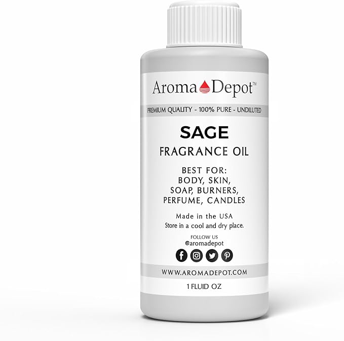 Sage Type Perfume/Body Oil Our Interpretation, Premium Quality Uncut Fragrance Oil (1 Ounce Plastic)