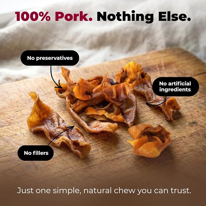 Best Pet Supplies GigaBite Premium Slivers Pig Ears for Dogs - 1.8 lbs | Single Ingredient, All Natural Pig Ears, Supports Dental Health, Perfect for Training, Slow Roasted Chews