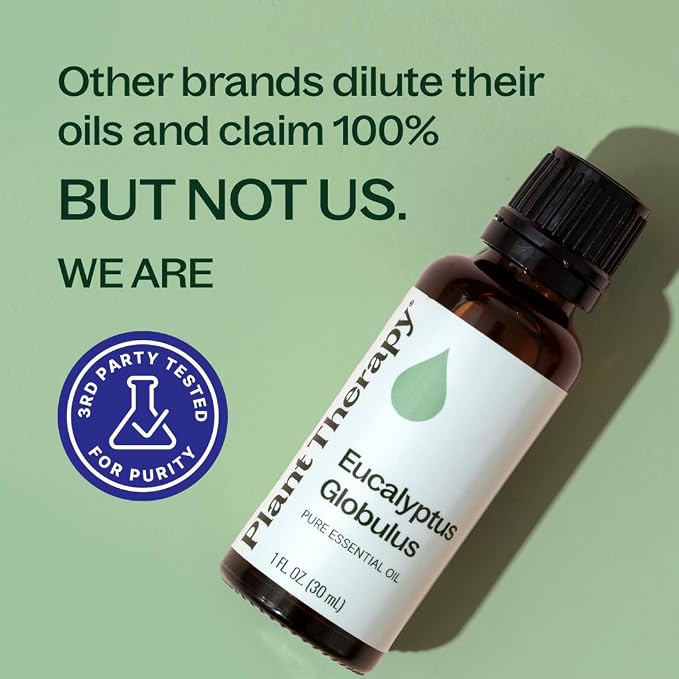 Plant Therapy Eucalyptus Globulus Essential Oil, 30 mL (1 oz), for Diffuser, Skin, Hair, Aromatherapy DIYs, and Clear Breathing, 100% Pure and Undiluted Essential Oil
