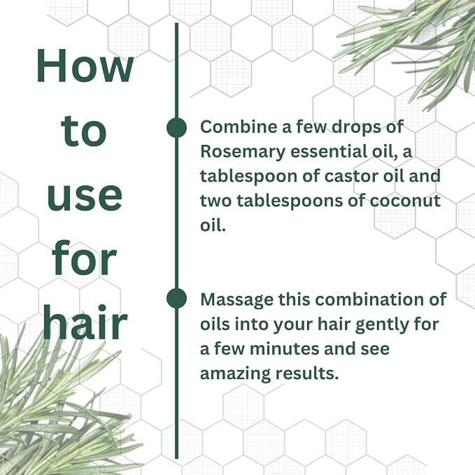 Deve Herbes Pure Rosemary Essential Oil (Rosmarinus officinalis) Steam Distilled 100ml (3.38 oz)