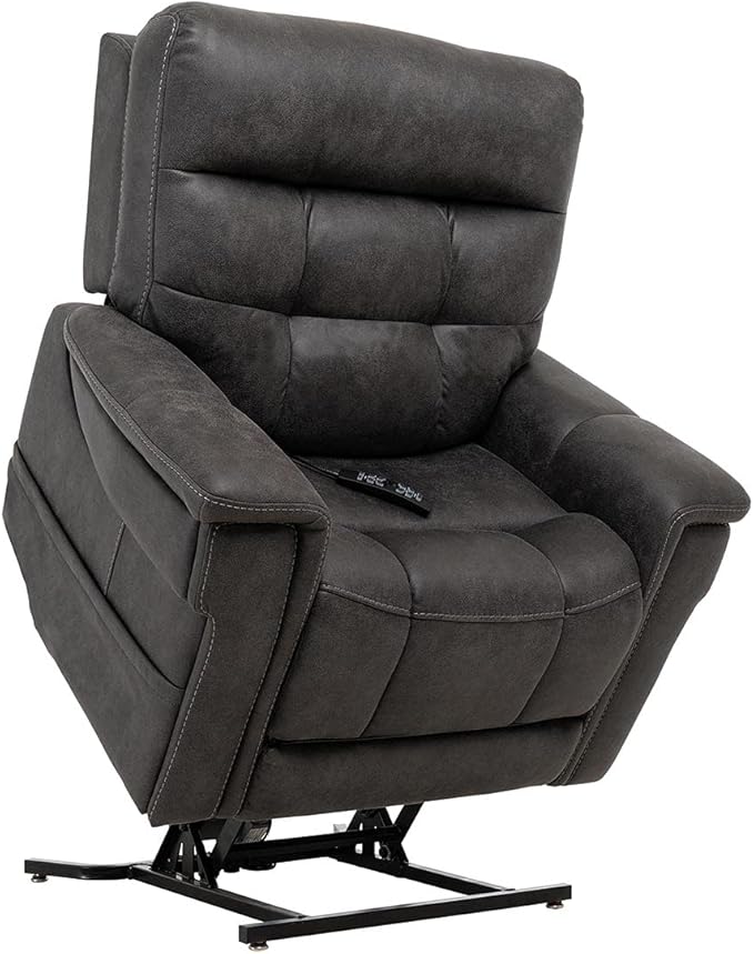 VivaLift! Radiance Power Recliner Lift Chair by PrideMobility, with 3 Heat Pads Heat System (Canyon Steel, Small with Curbside Delivery)